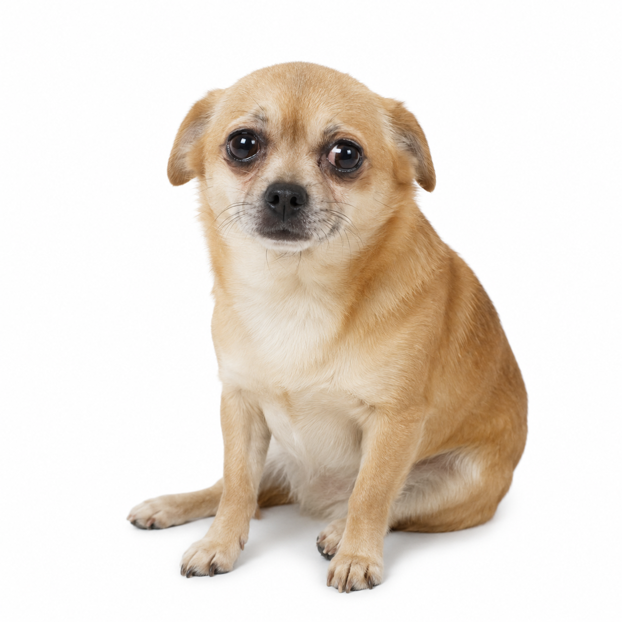 CashDog the chihuahua sitting and looking at the camera